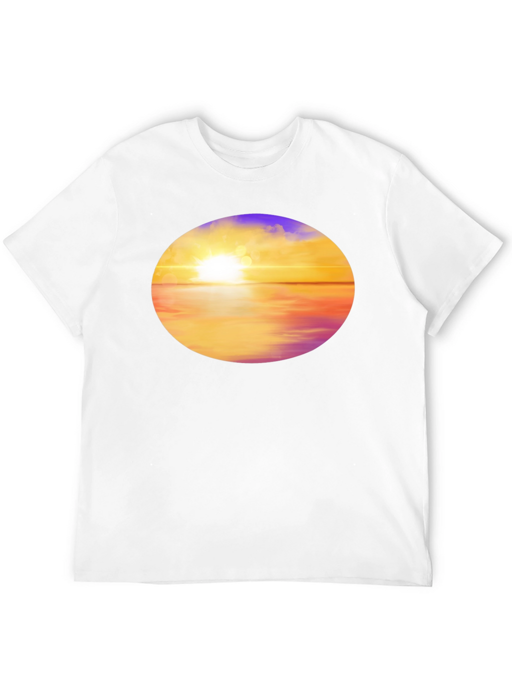 Sunset Horizon Graphic Tee - Black Cotton Blend