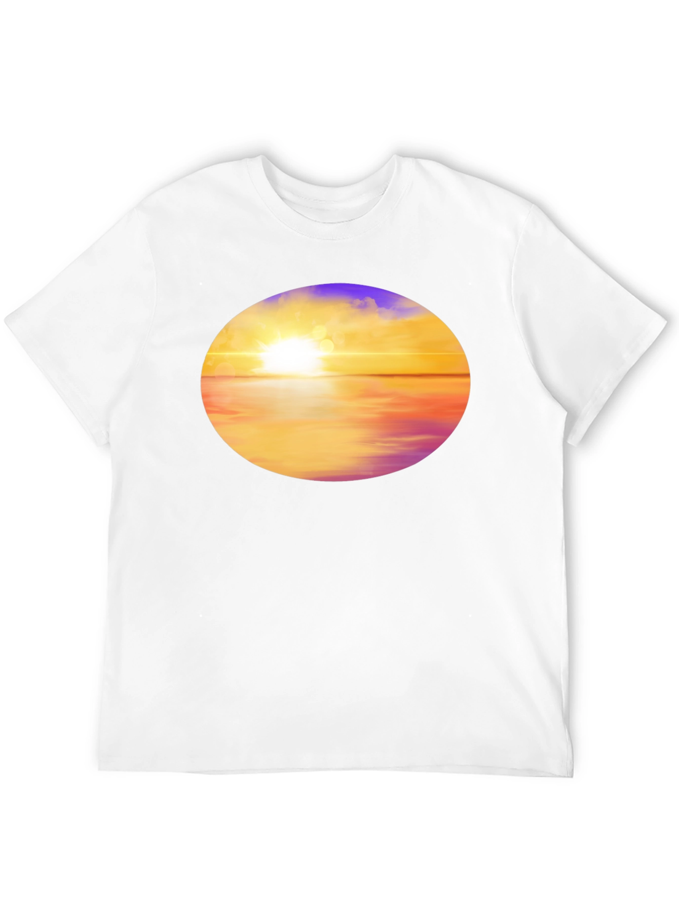 Sunset Horizon Graphic Tee - Black Cotton Blend