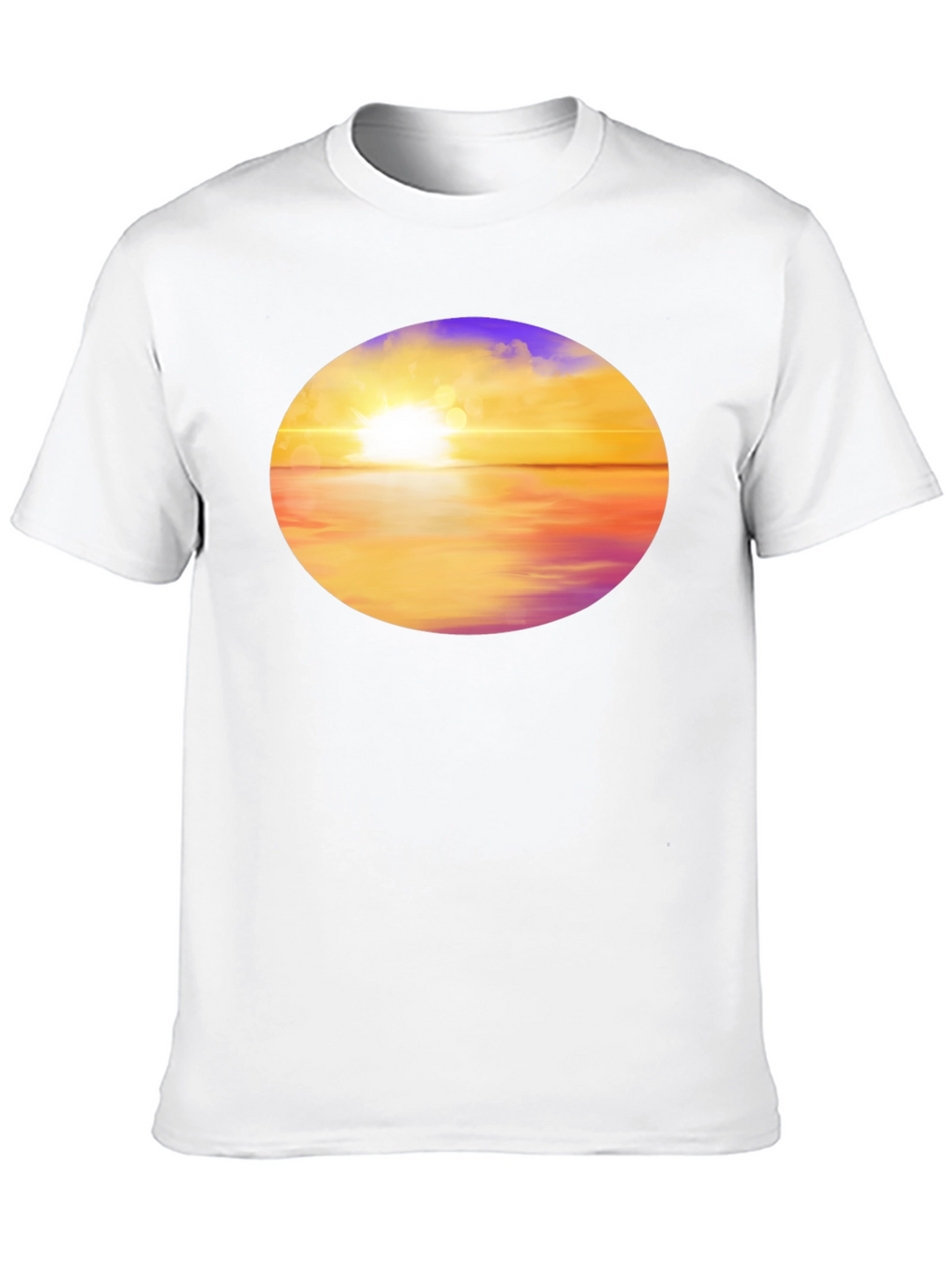 Sunset Horizon Graphic Tee - Black Cotton Blend
