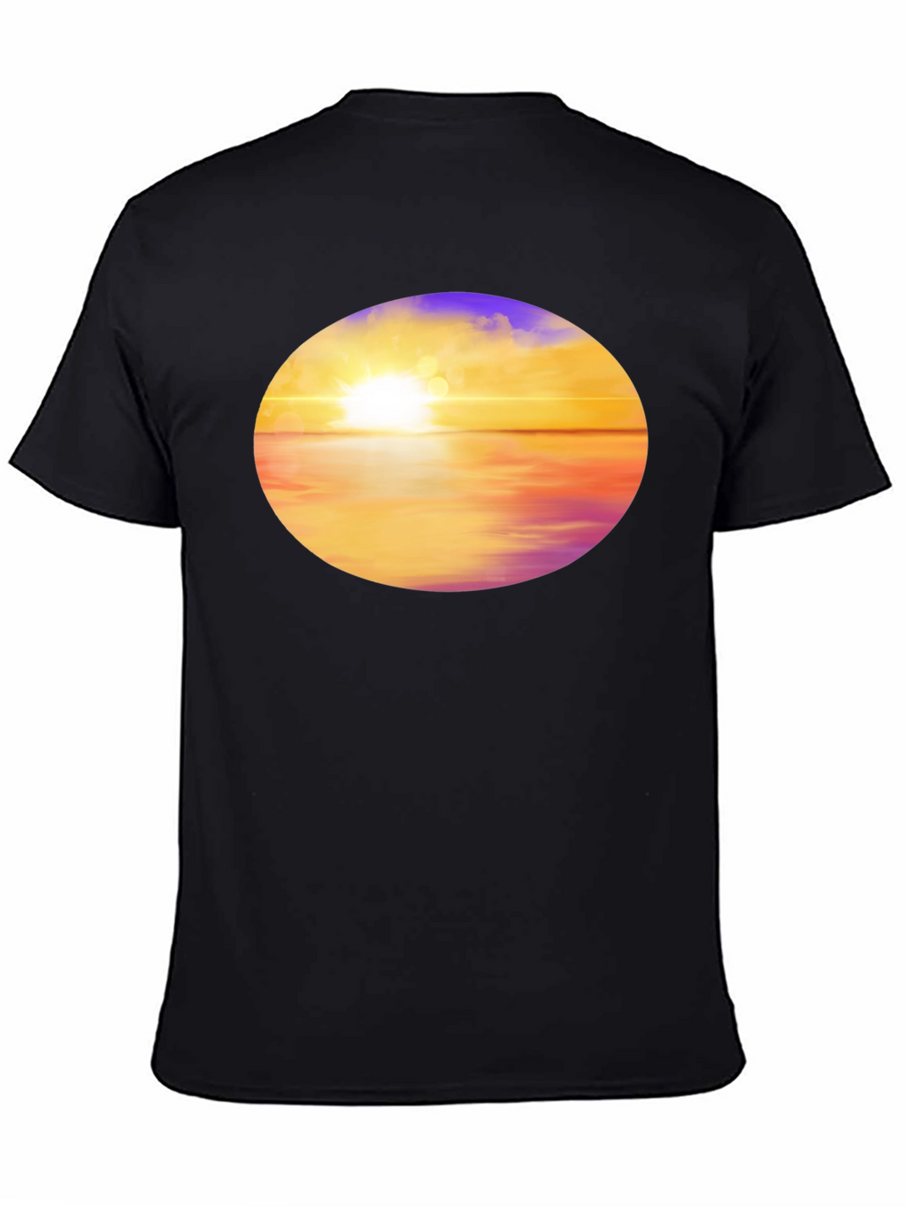 Sunset Horizon Graphic Tee - Black Cotton Blend