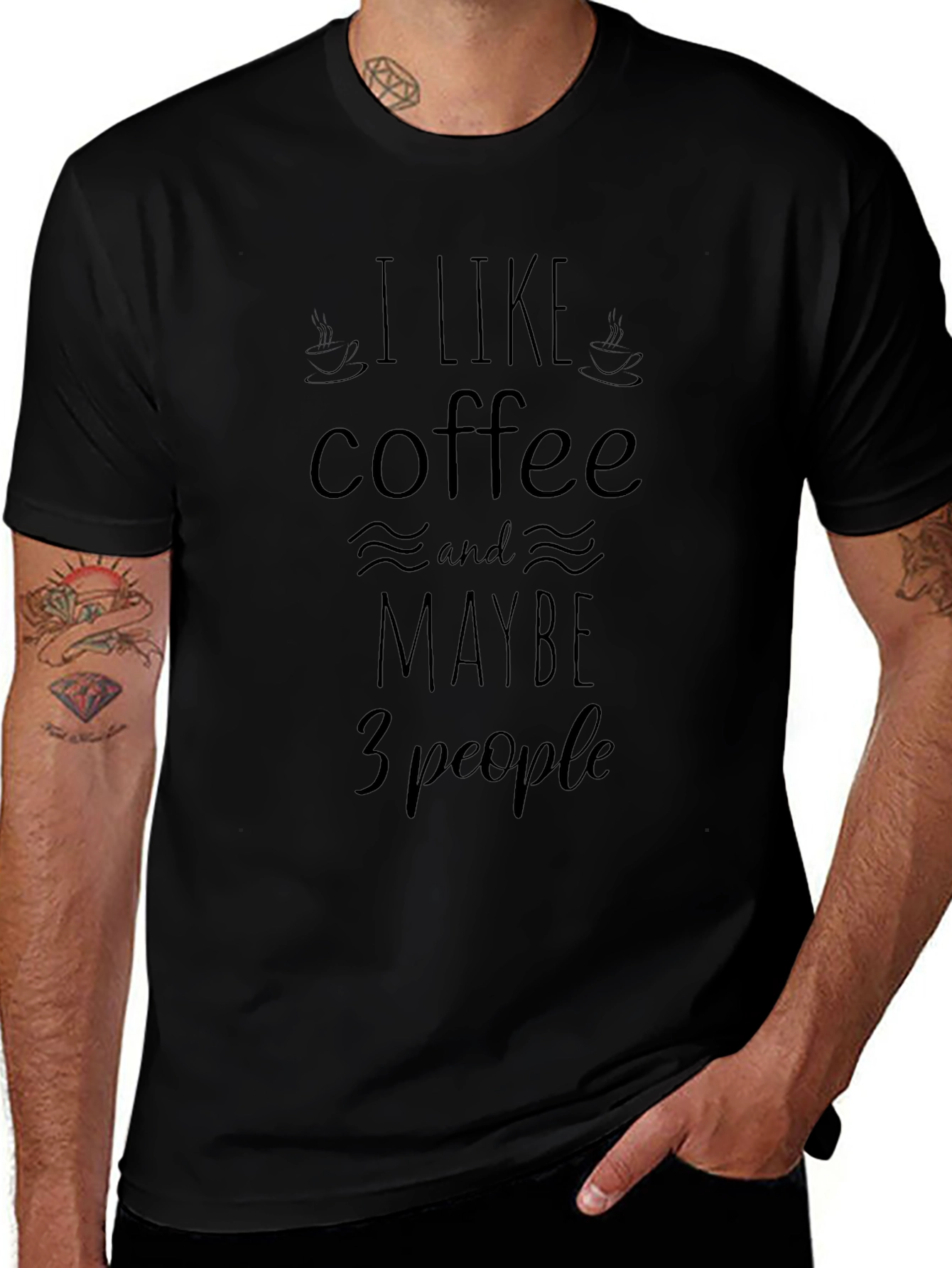 Coffee Lover T-Shirt - I Like Coffee and Maybe 3 People
