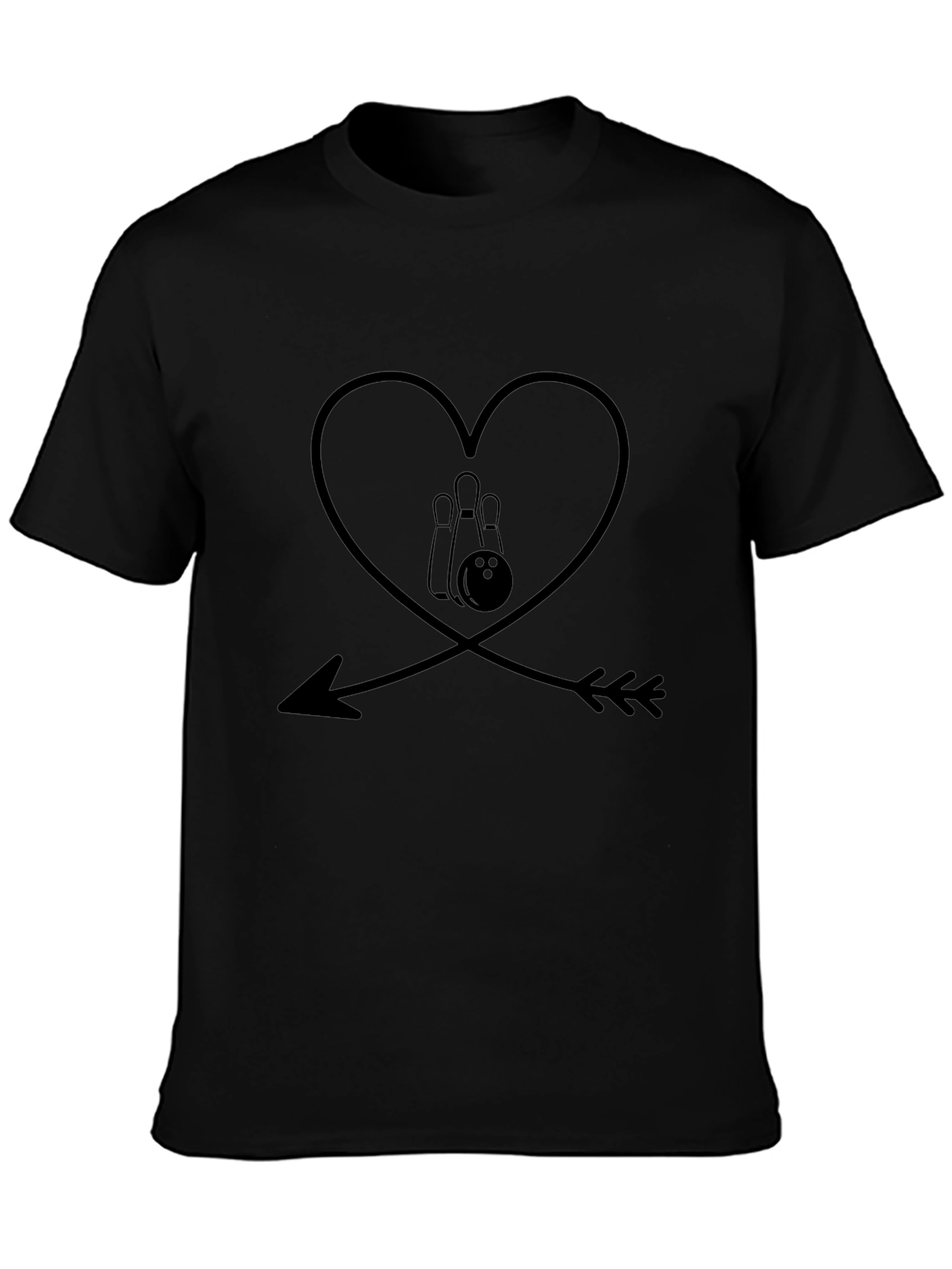 Bowling Heart Arrow T-Shirt - Strike Love!