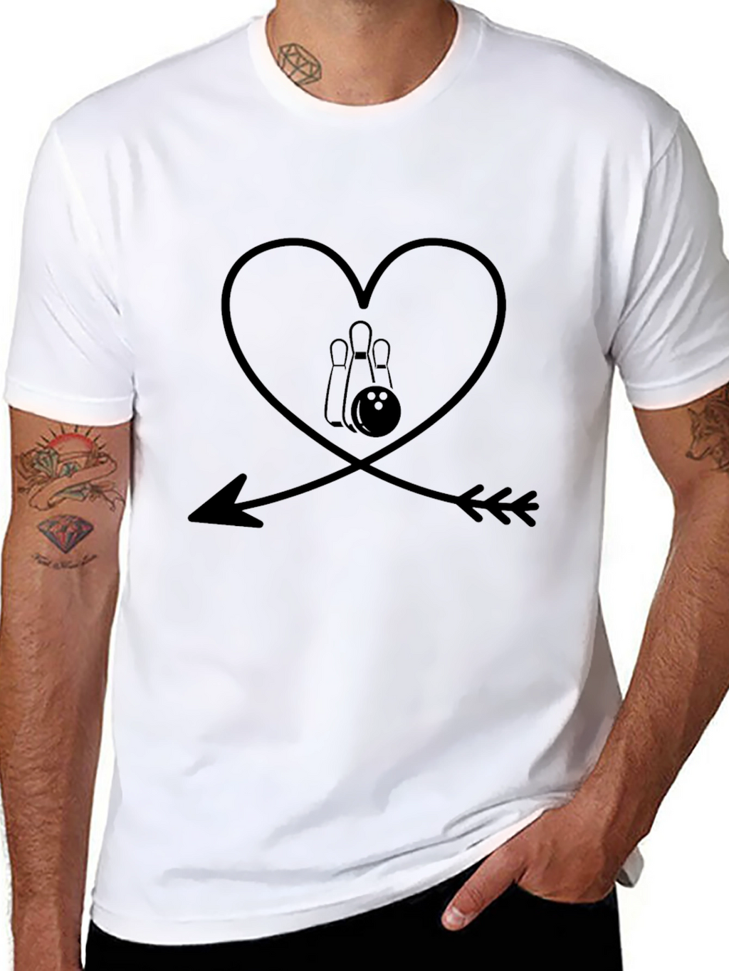 Bowling Heart Arrow T-Shirt - Strike Love!