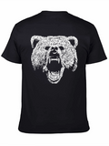 Bear Graphic Print T-Shirt - Black