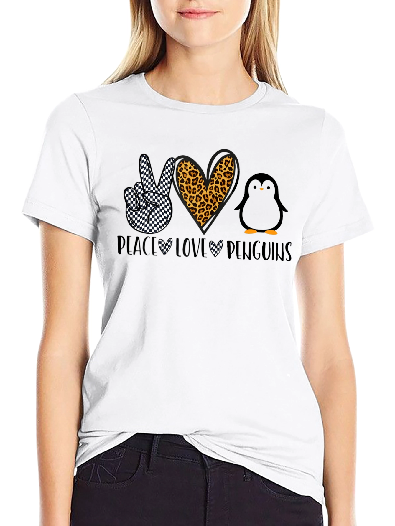 Peace Love Penguins Graphic T-Shirt