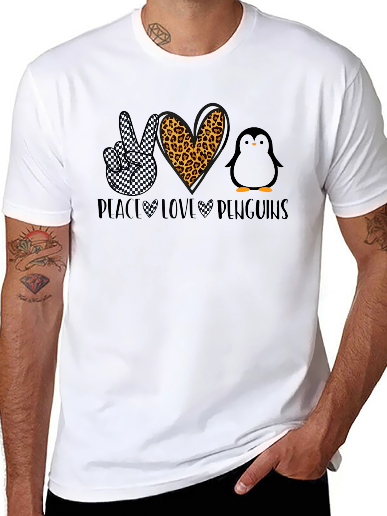 Peace Love Penguins Graphic T-Shirt