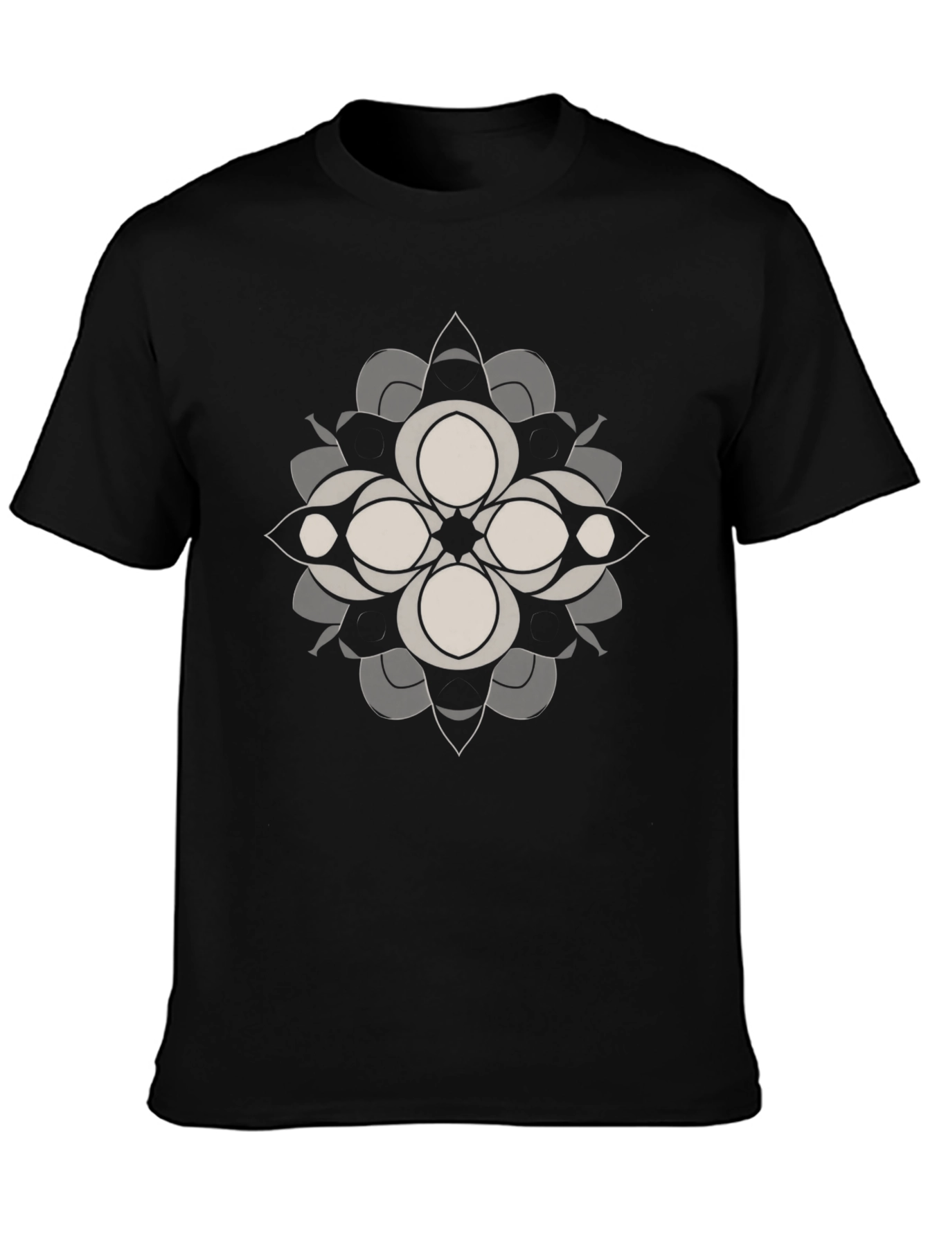 Abstract Floral Graphic Tee - Black