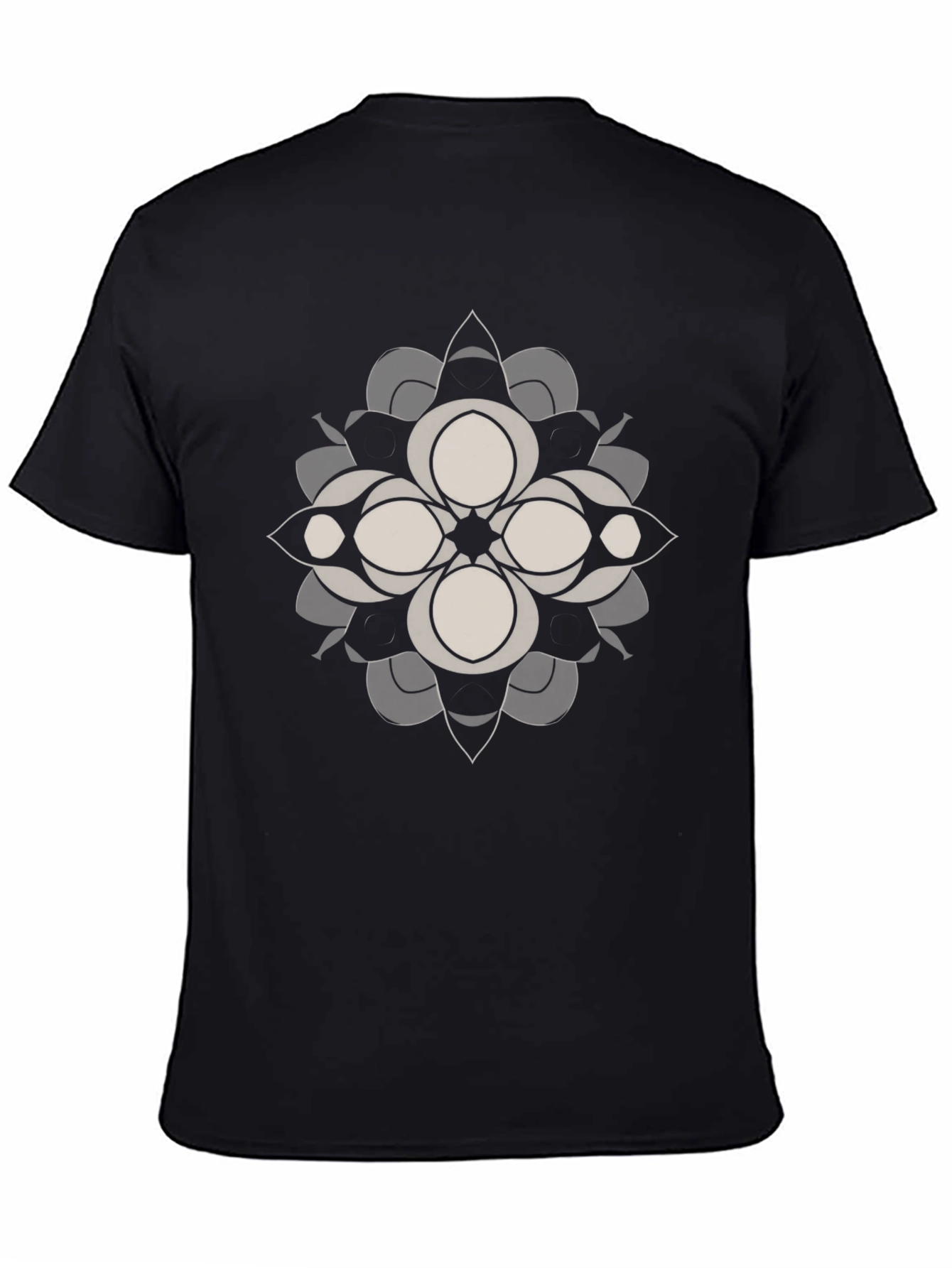 Abstract Floral Graphic Tee - Black