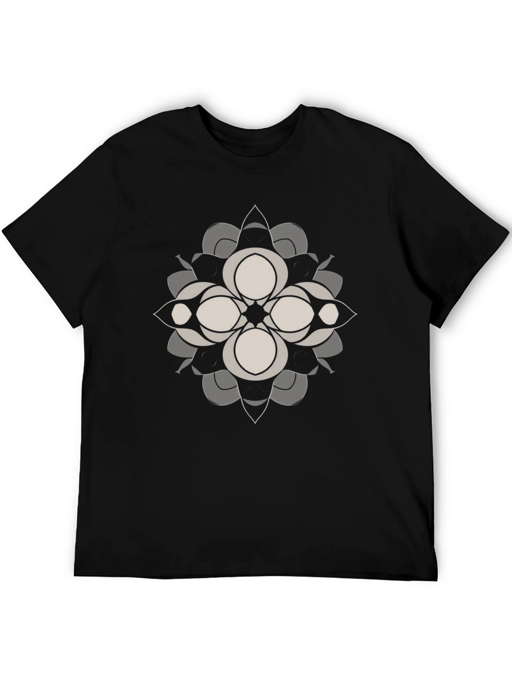 Abstract Floral Graphic Tee - Black