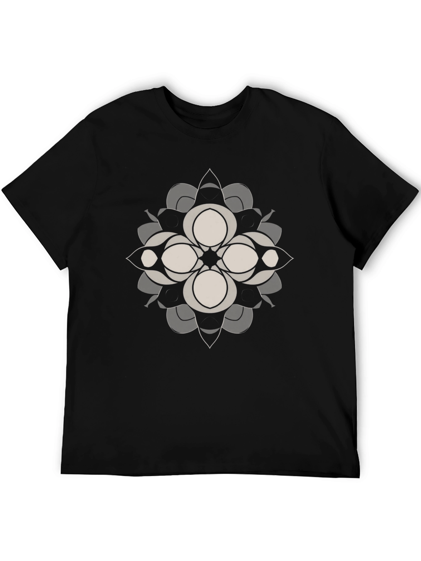 Abstract Floral Graphic Tee - Black