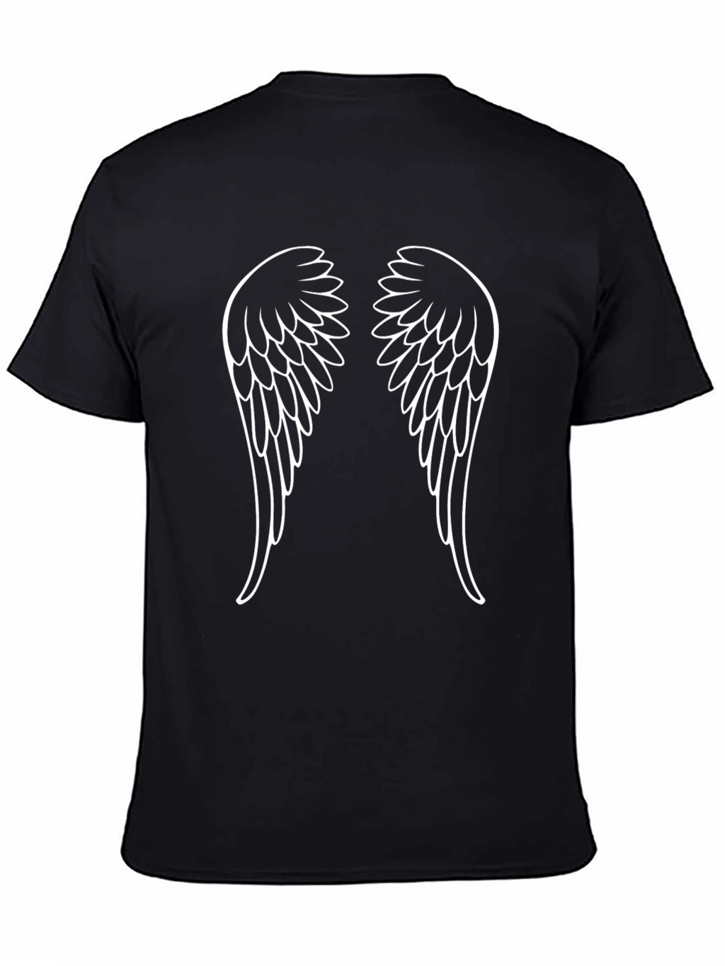 Angel Wings Graphic Tee - Black Cotton T-Shirt