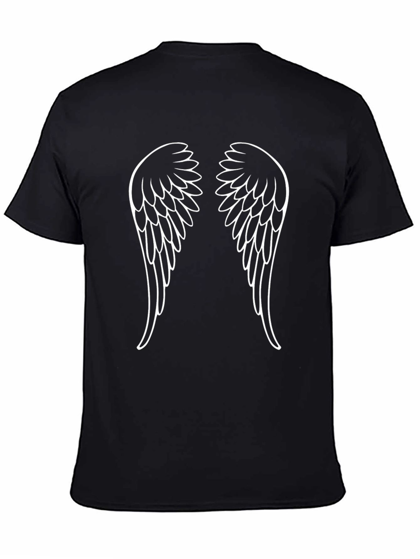 Angel Wings Graphic Tee - Black Cotton T-Shirt