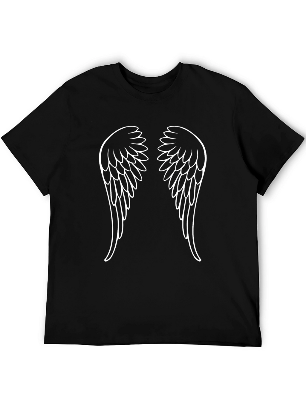 Angel Wings Graphic Tee - Black Cotton T-Shirt