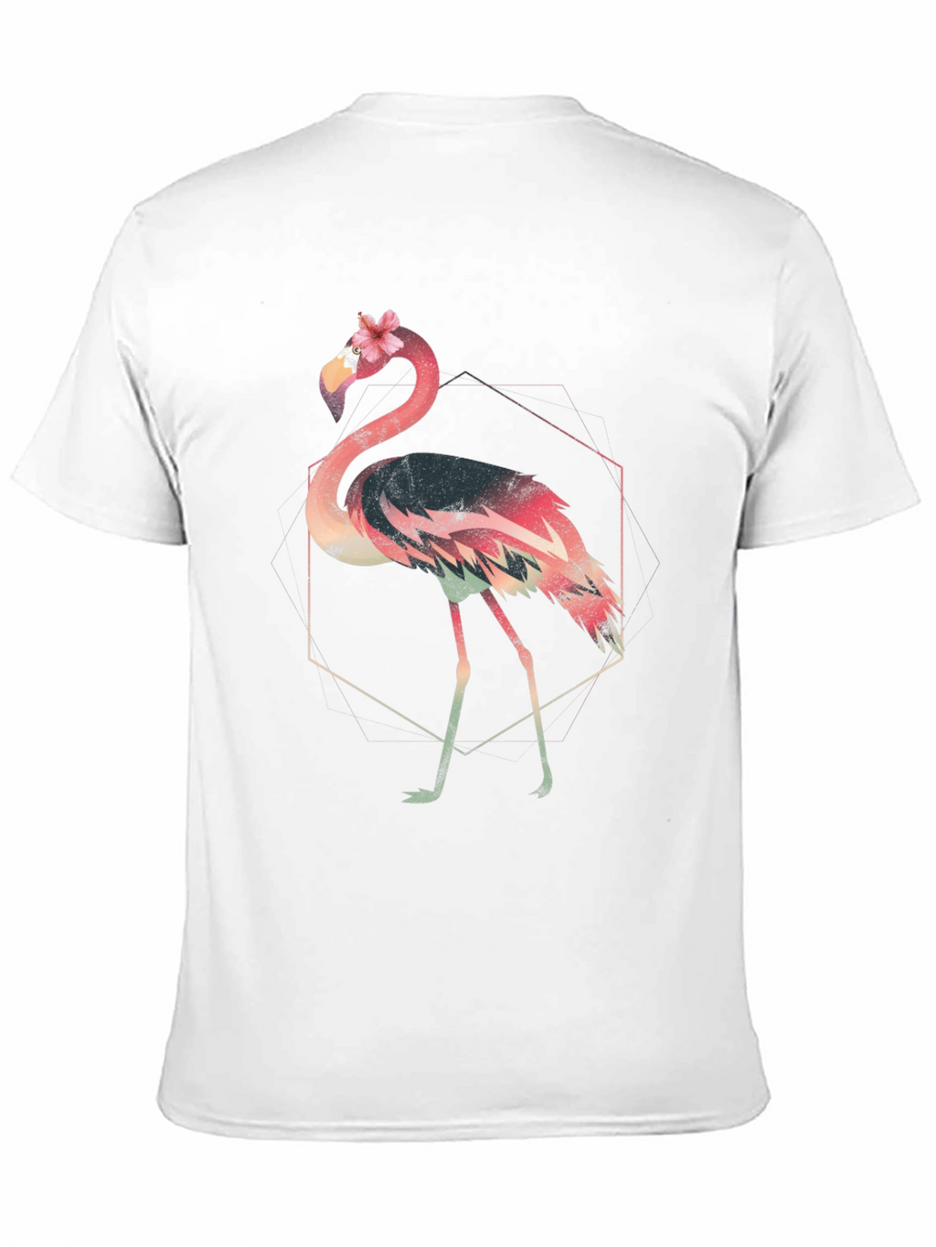 Geometric Flamingo Graphic Tee - Stylish & Unique