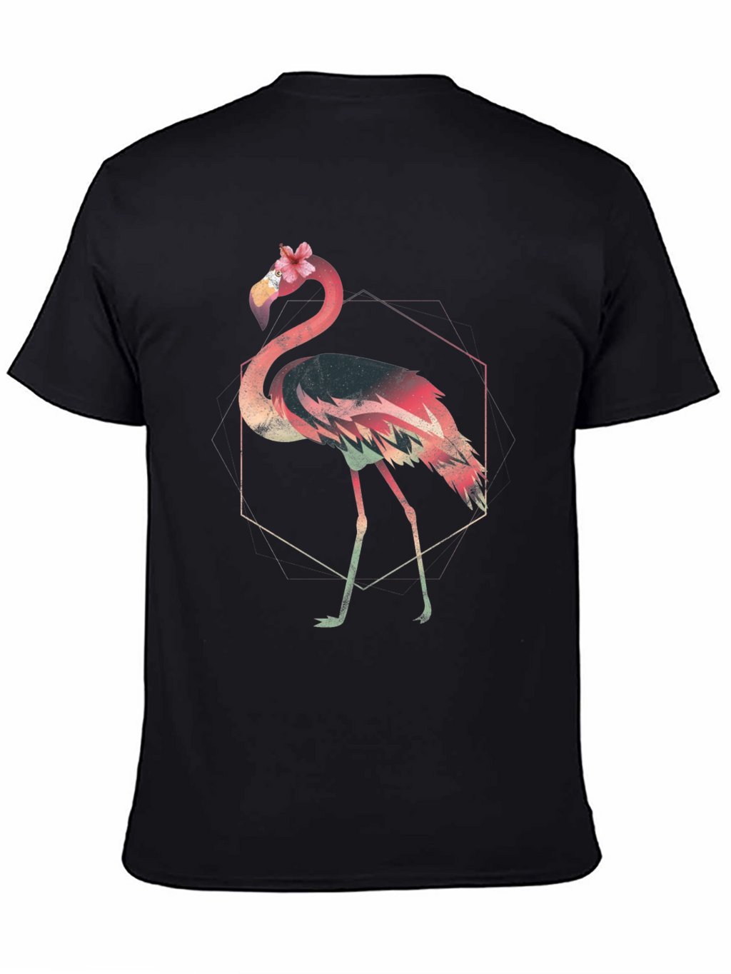 Geometric Flamingo Graphic Tee - Stylish & Unique