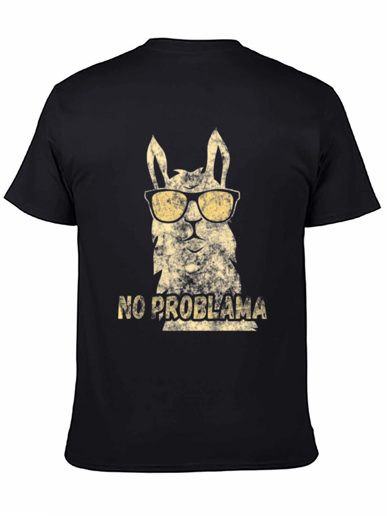 Cool Llama No Probllama Black T-Shirt