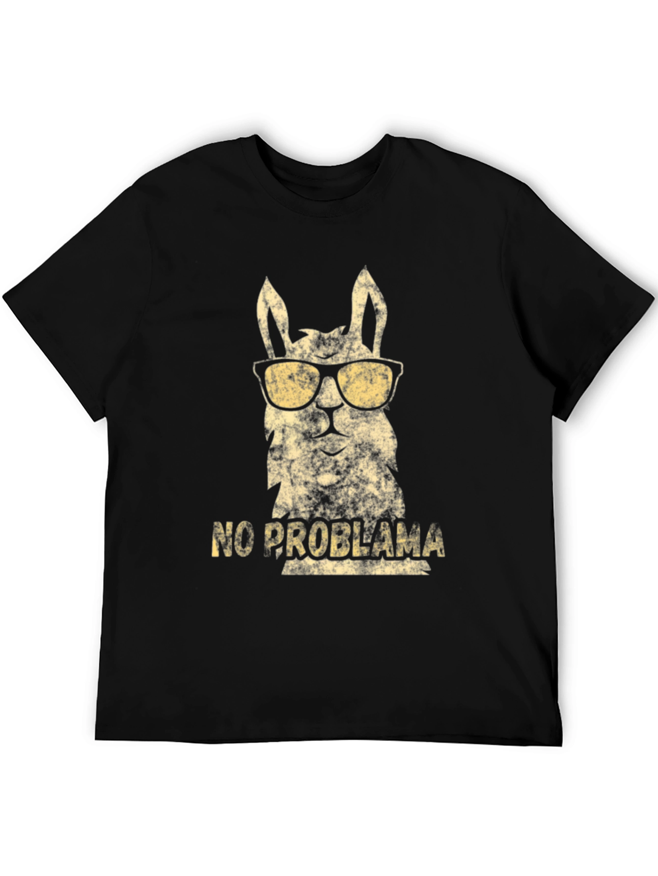 Cool Llama No Probllama Black T-Shirt