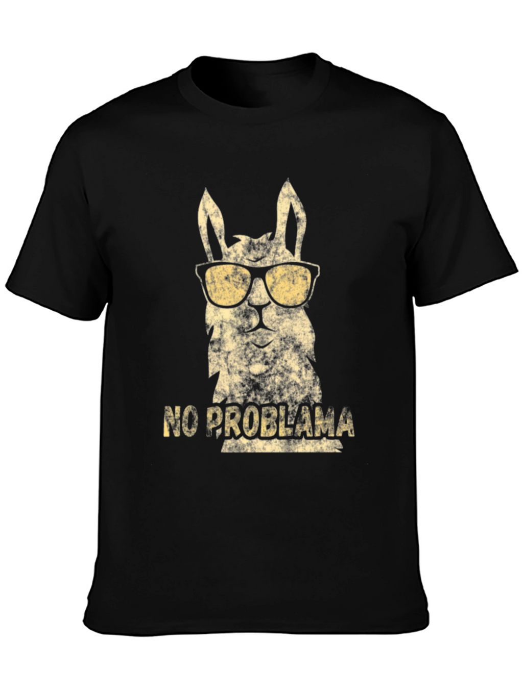 Cool Llama No Probllama Black T-Shirt
