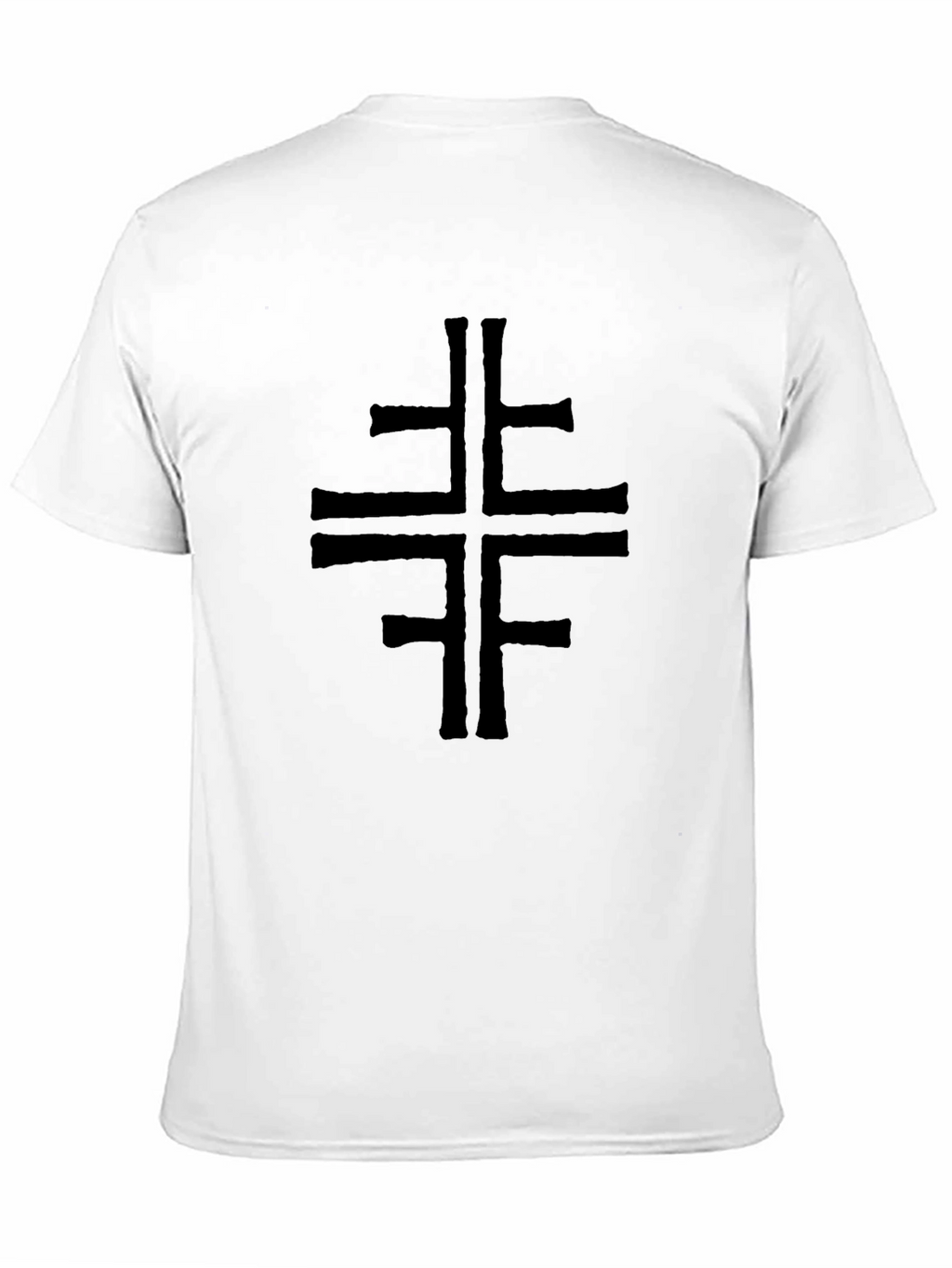 Mens Black T-Shirt with Cross Design