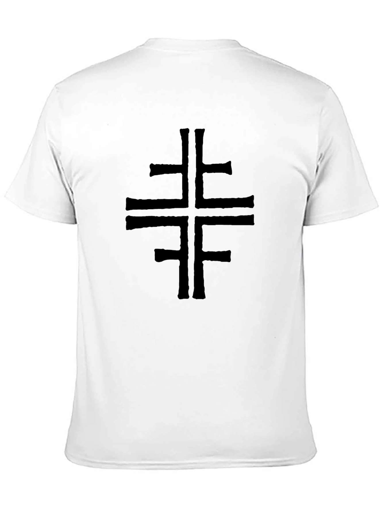 Mens Black T-Shirt with Cross Design