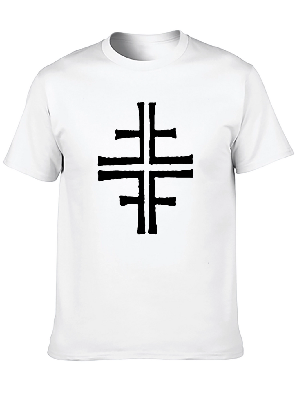Mens Black T-Shirt with Cross Design