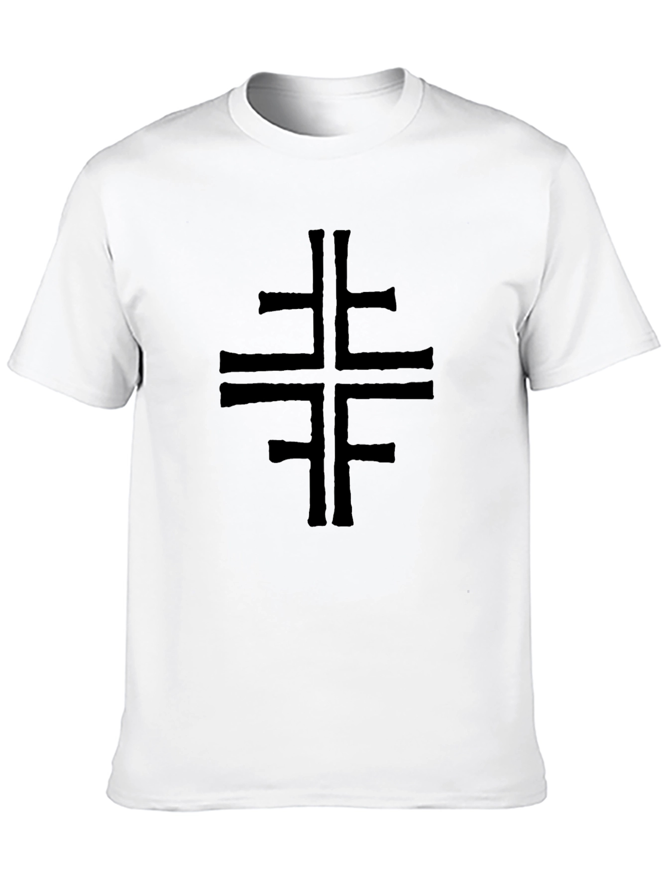 Mens Black T-Shirt with Cross Design