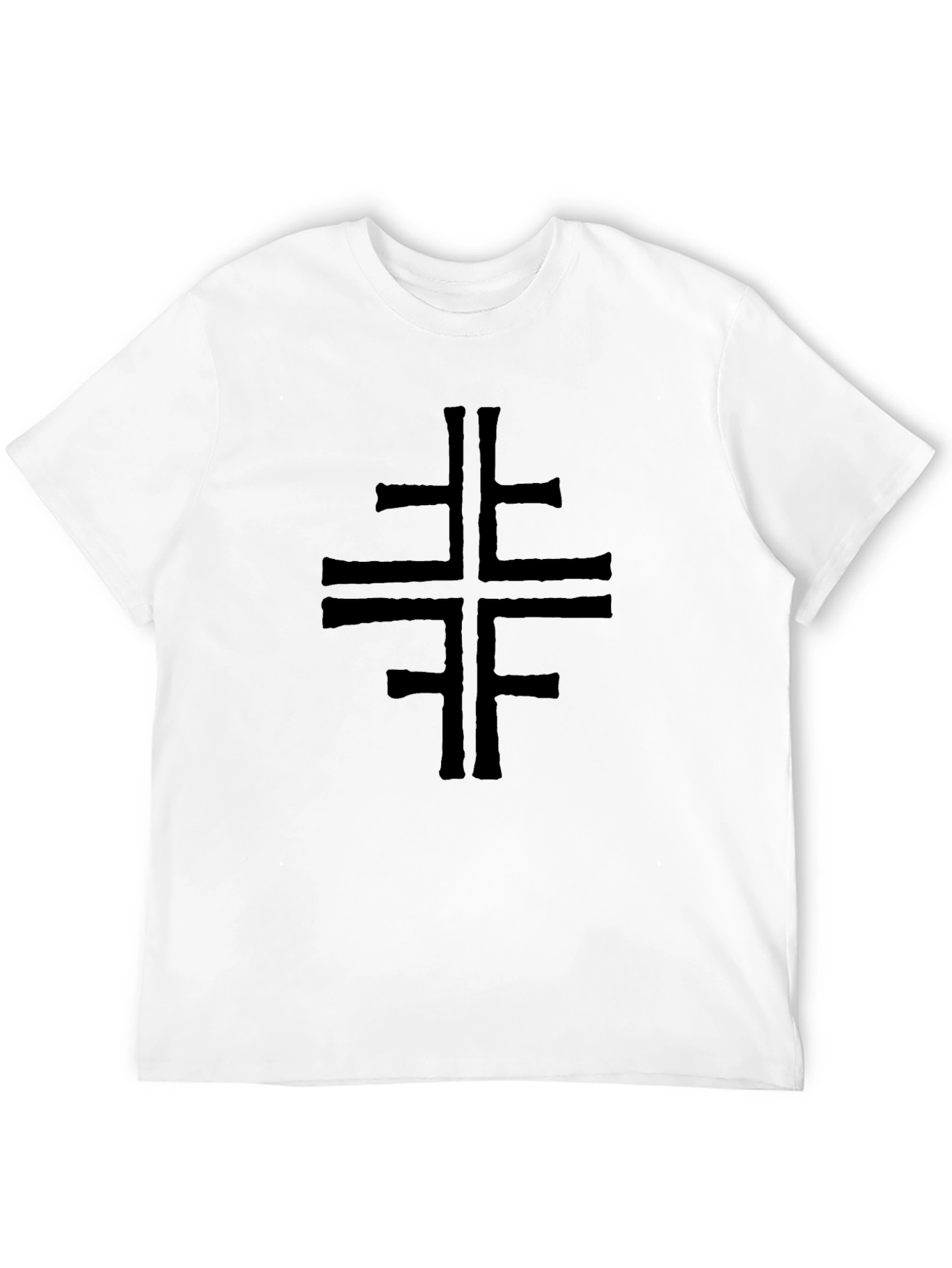Mens Black T-Shirt with Cross Design