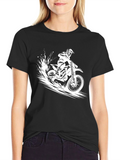 Dirt Bike Rider Graphic Tee - Black Cotton T-Shirt