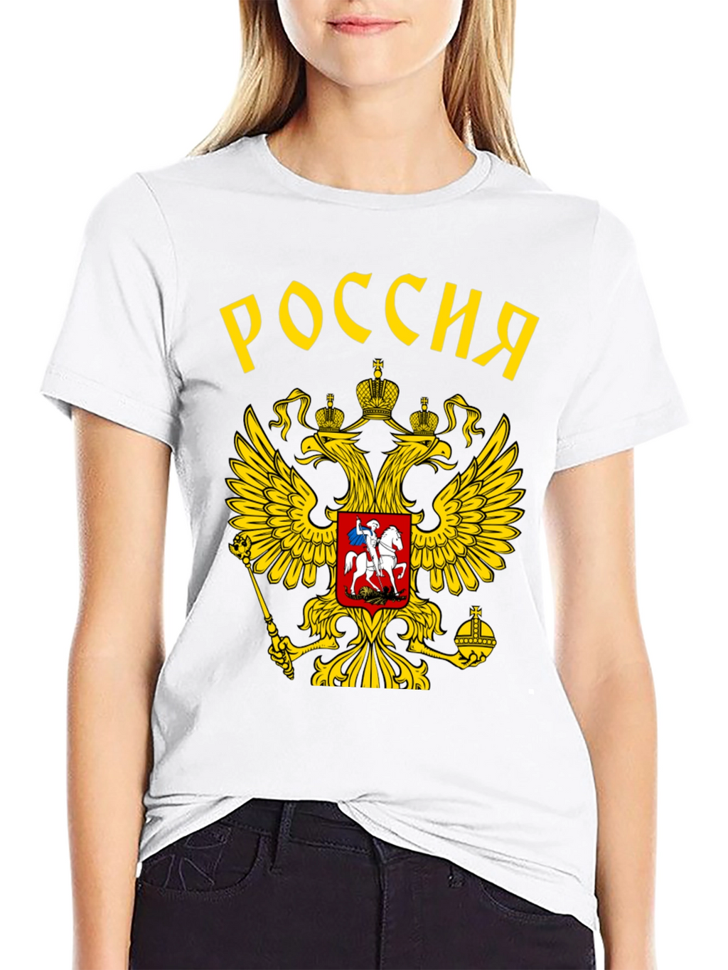 Russia Coat of Arms Black T-Shirt