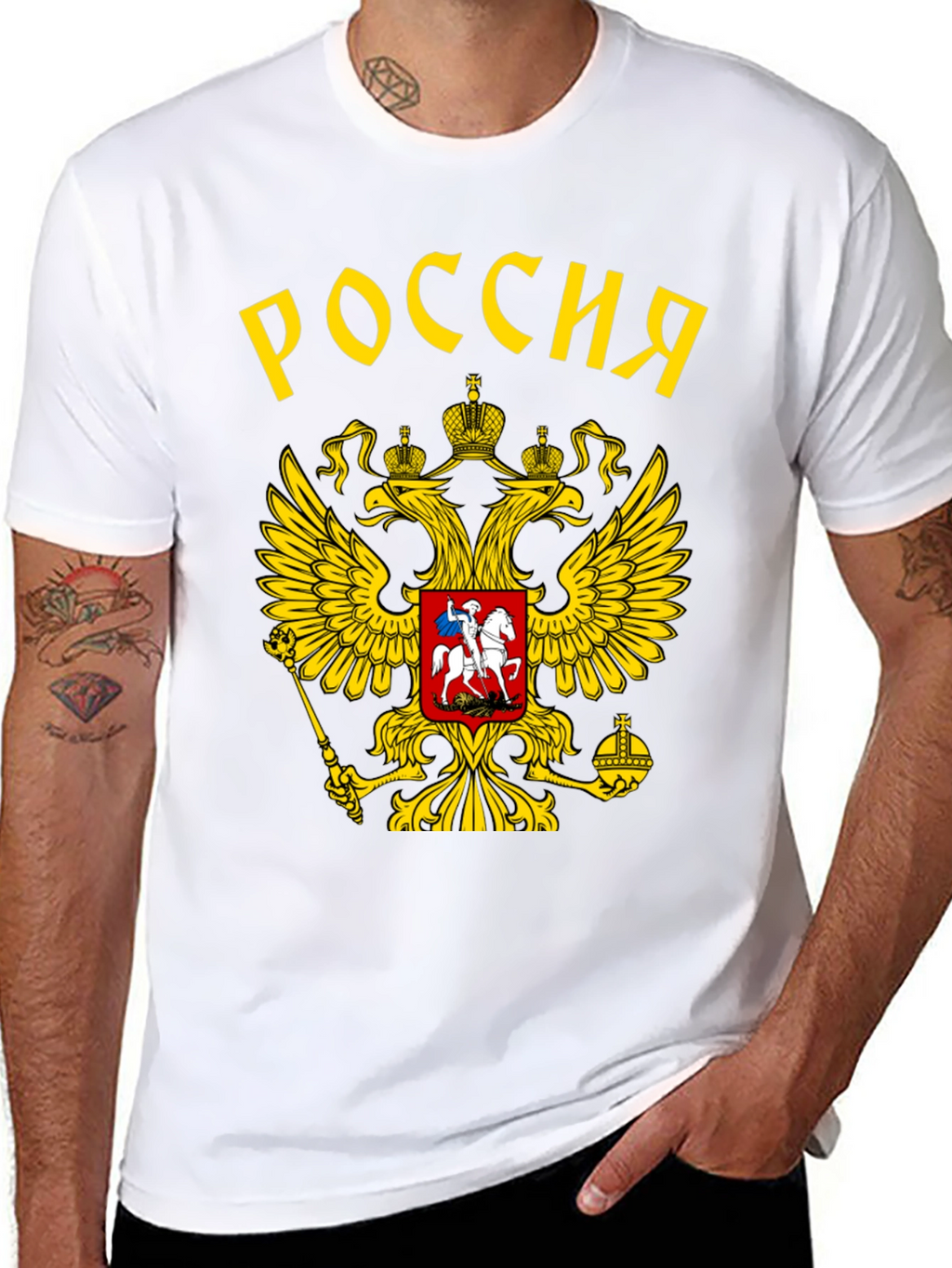 Russia Coat of Arms Black T-Shirt