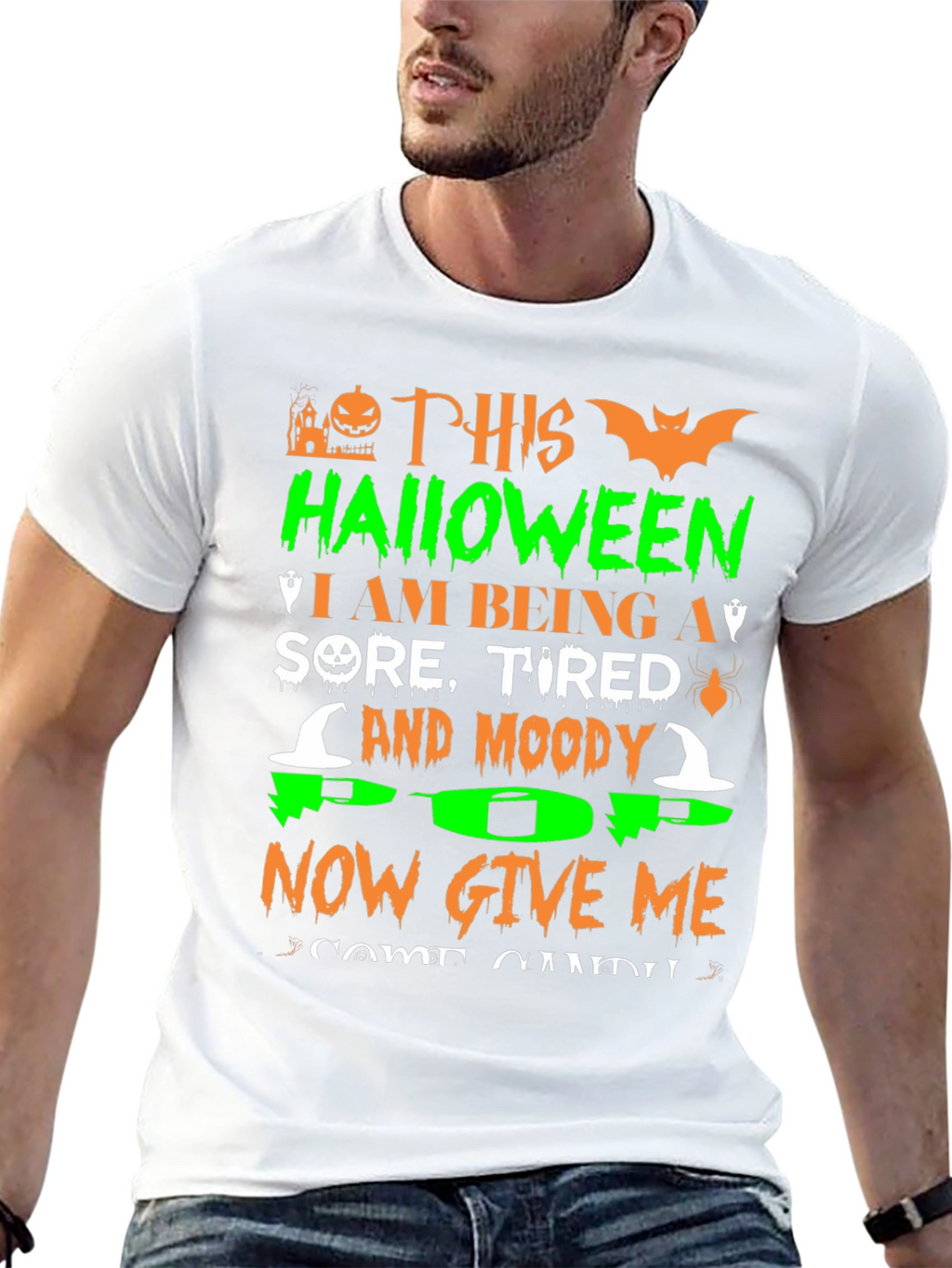 Funny Halloween Sore Tired Moody T-Shirt
