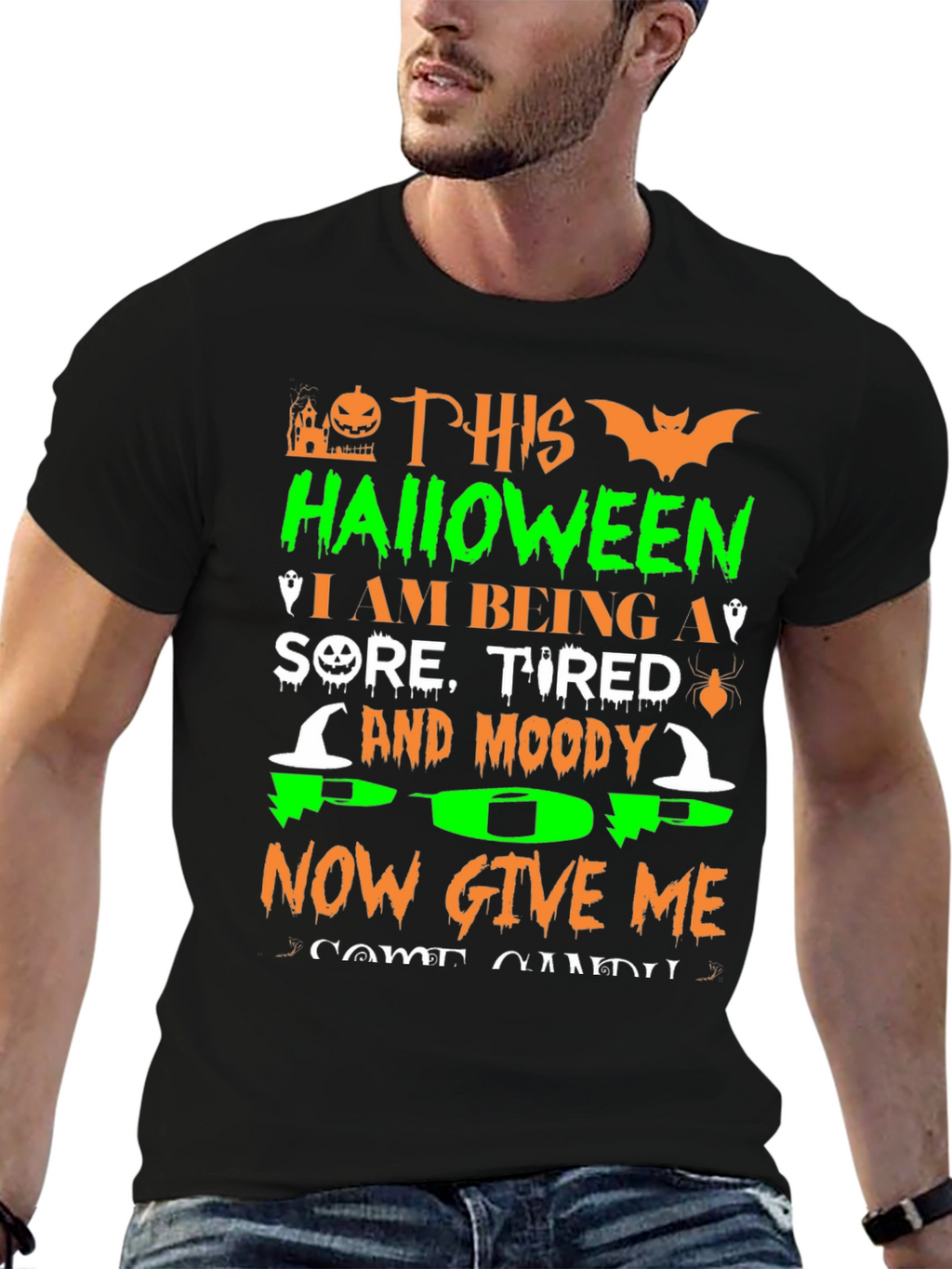 Funny Halloween Sore Tired Moody T-Shirt