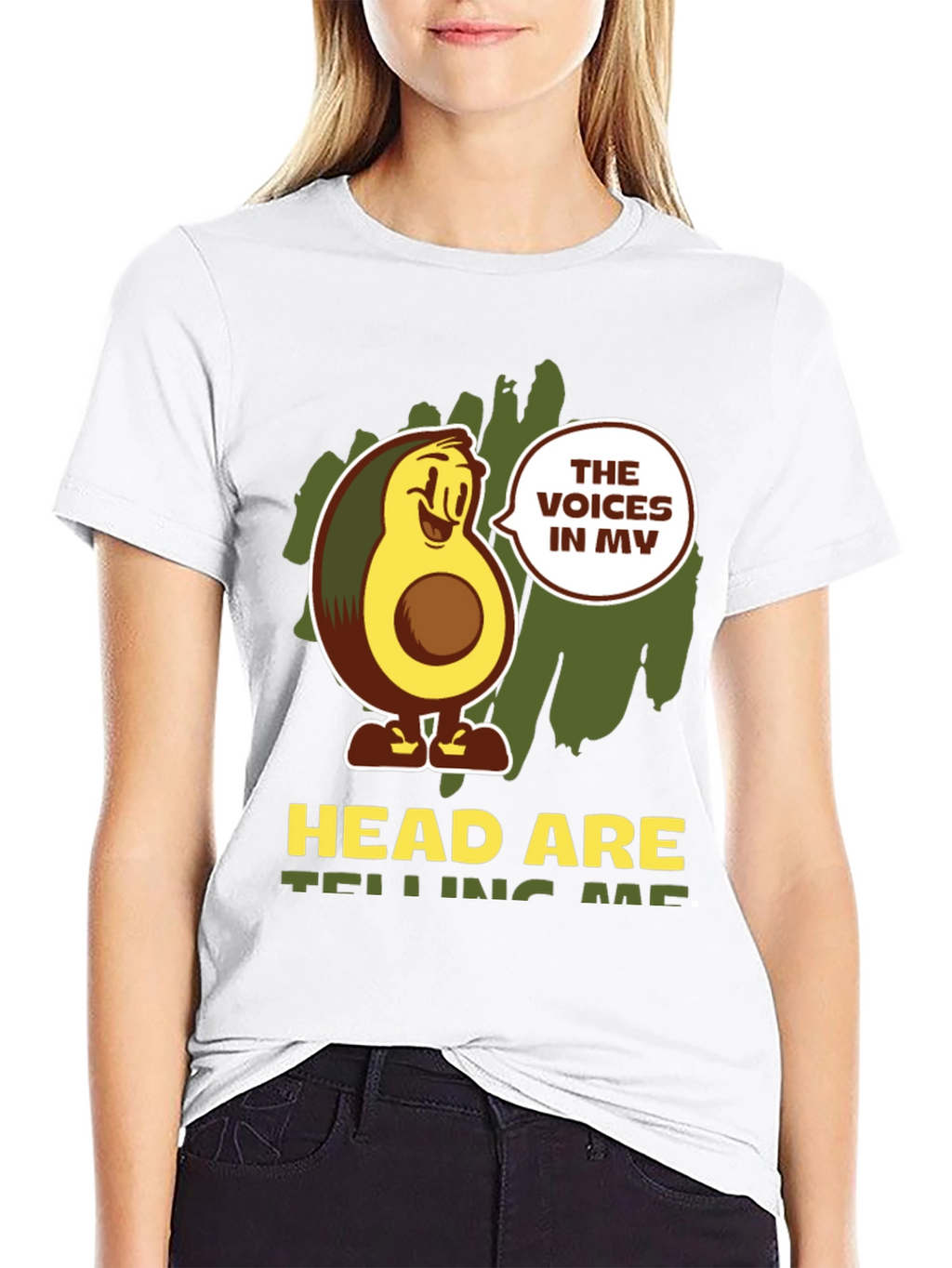 Avocado Head Voices Mens Graphic Tee