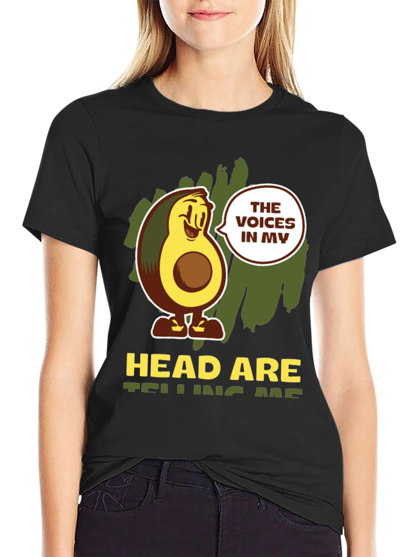 Avocado Head Voices Mens Graphic Tee