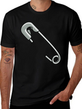 Safety Pin Graphic T-Shirt - Unisex Casual Tee