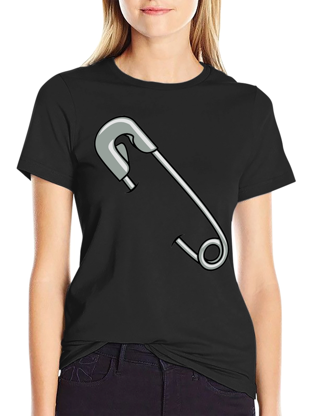Safety Pin Graphic T-Shirt - Unisex Casual Tee