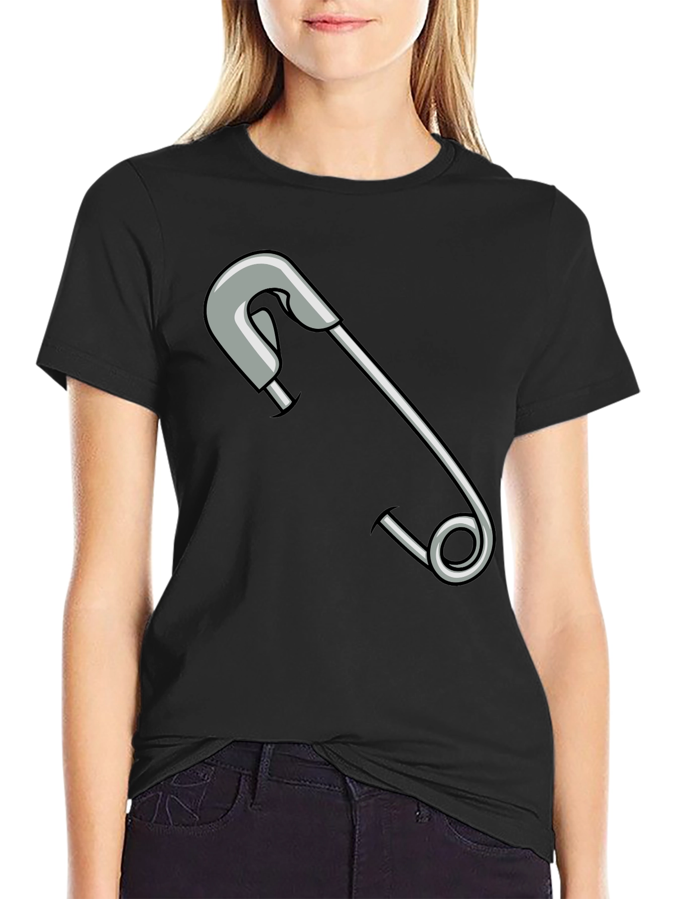Safety Pin Graphic T-Shirt - Unisex Casual Tee