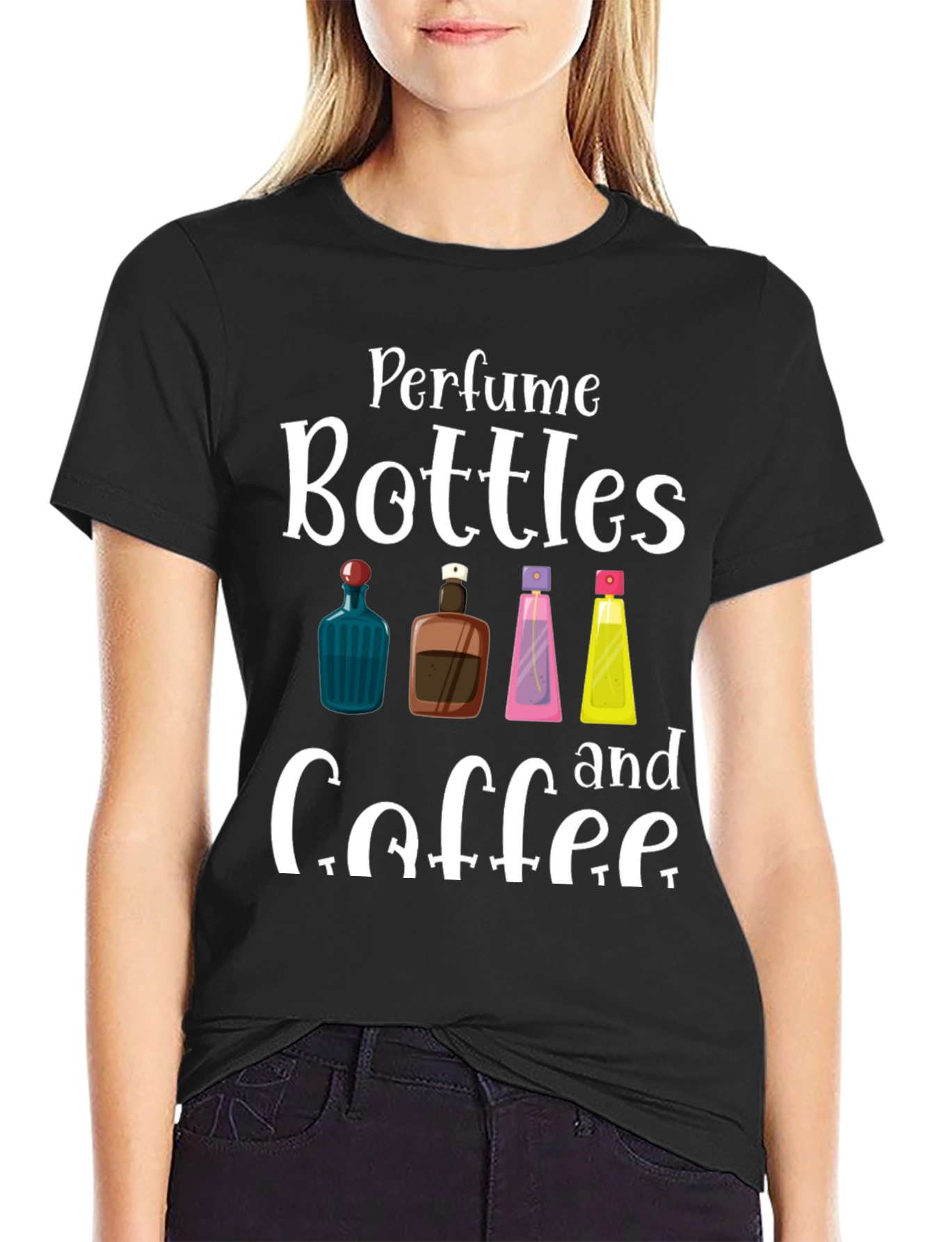 Perfume Bottles & Coffee T-Shirt