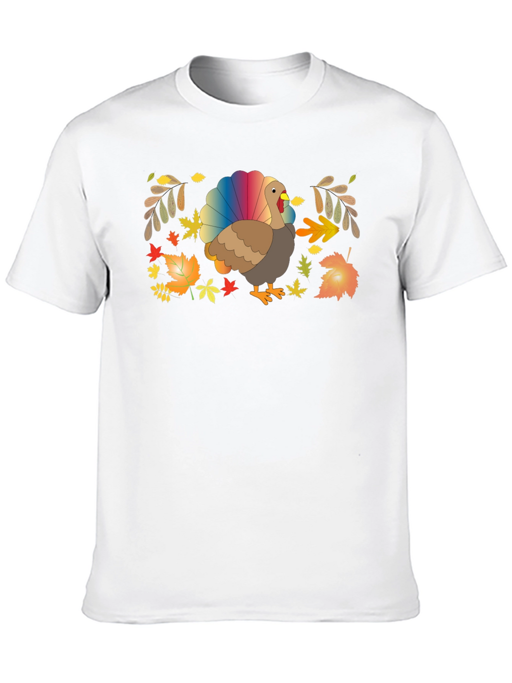 Thanksgiving Turkey Rainbow Tail T-Shirt