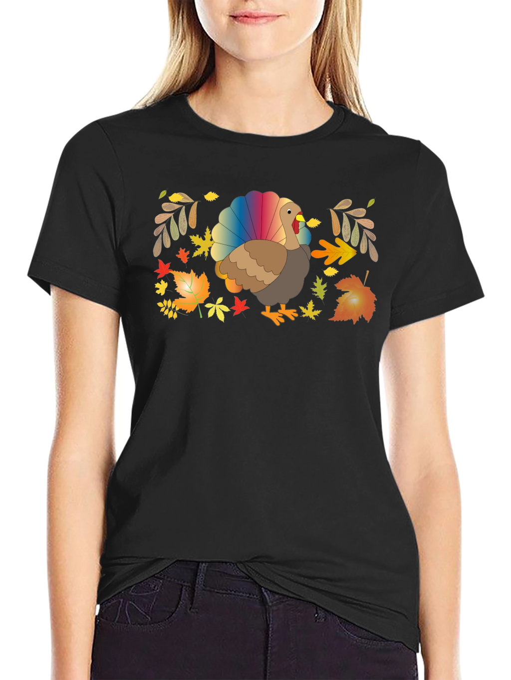 Thanksgiving Turkey Rainbow Tail T-Shirt
