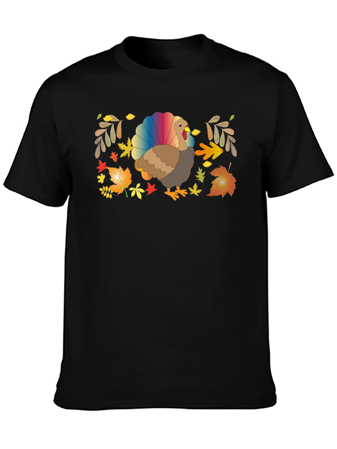 Thanksgiving Turkey Rainbow Tail T-Shirt