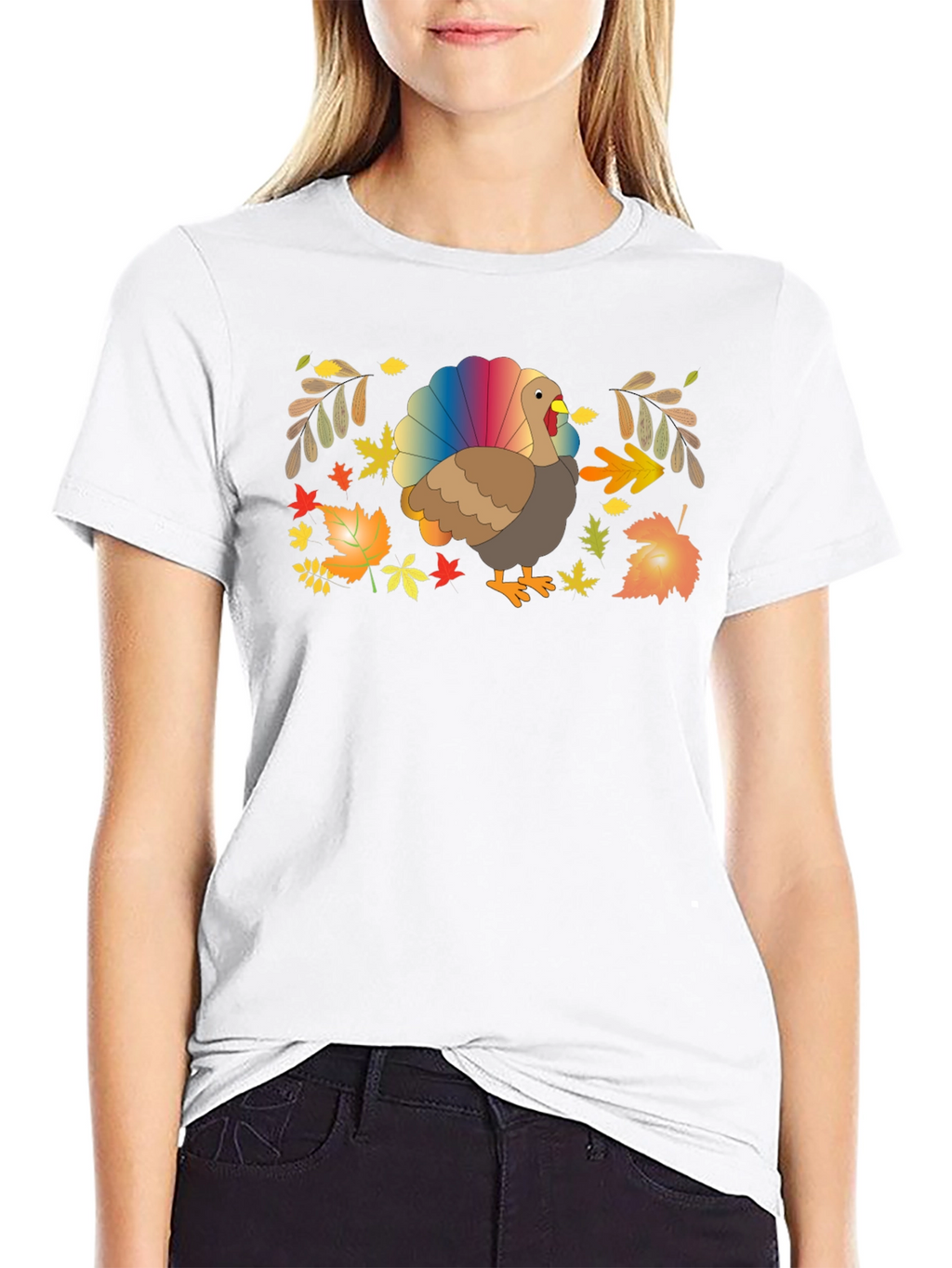 Thanksgiving Turkey Rainbow Tail T-Shirt