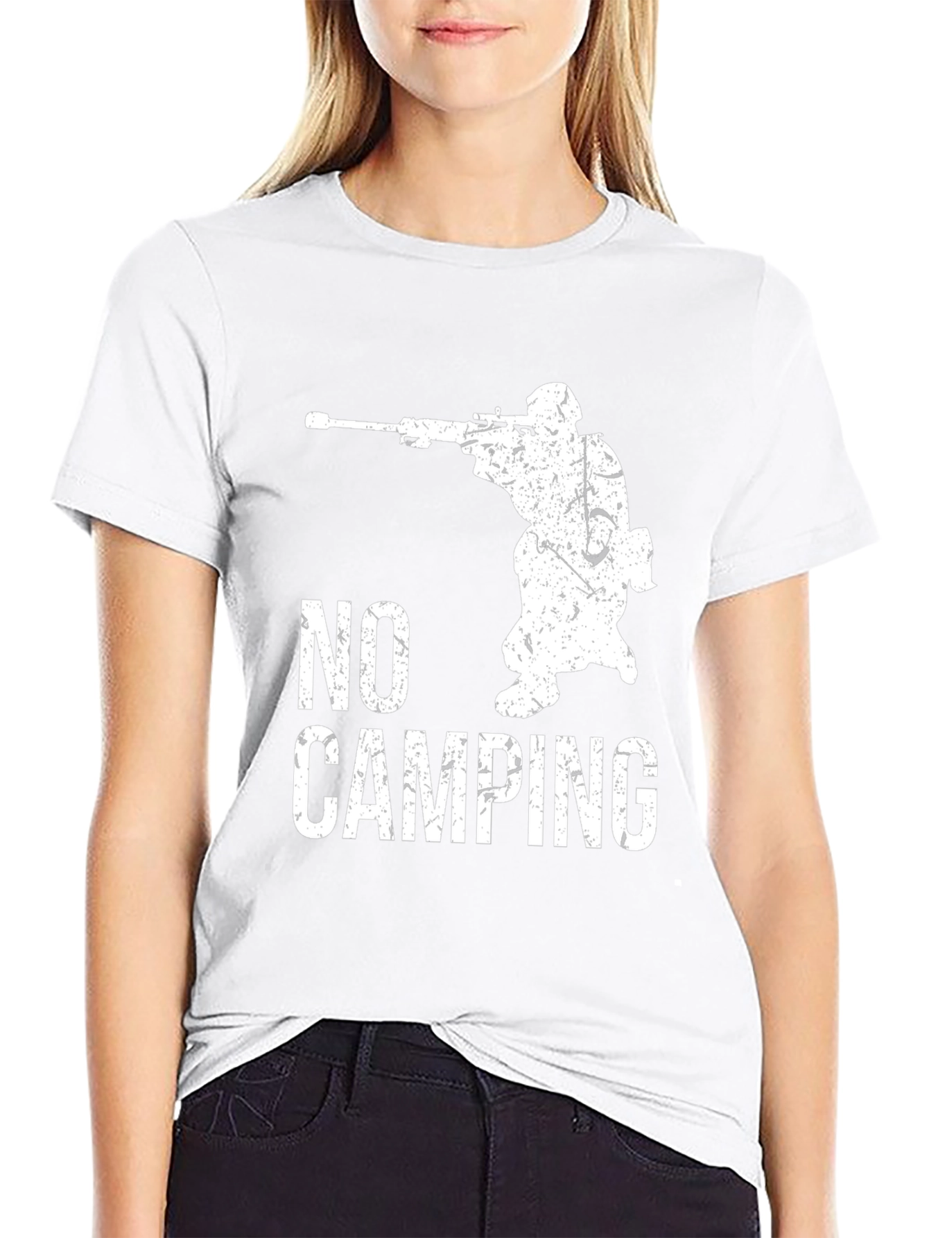 No Camping T-Shirt - Sniper Graphic