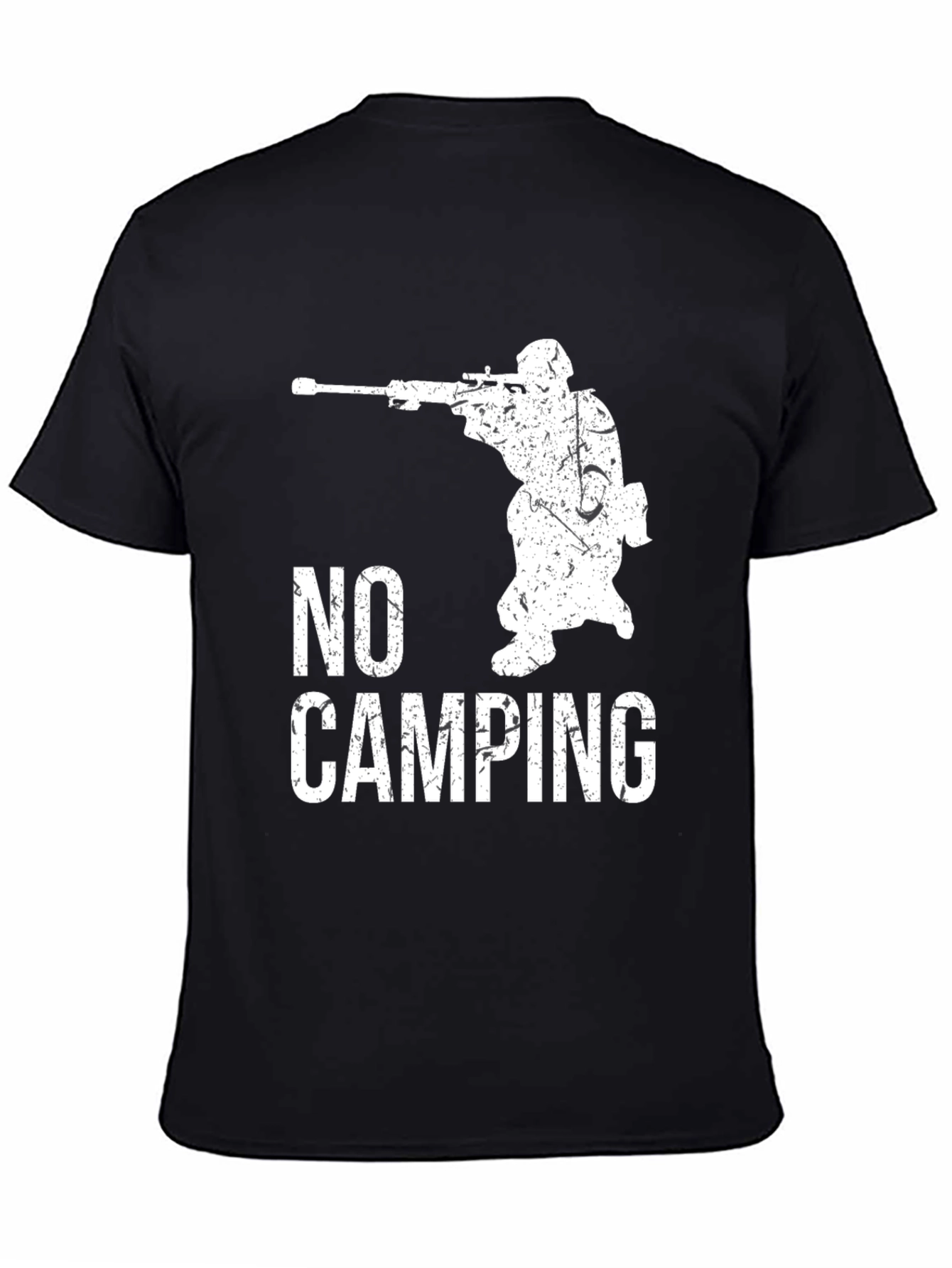 No Camping T-Shirt - Sniper Graphic