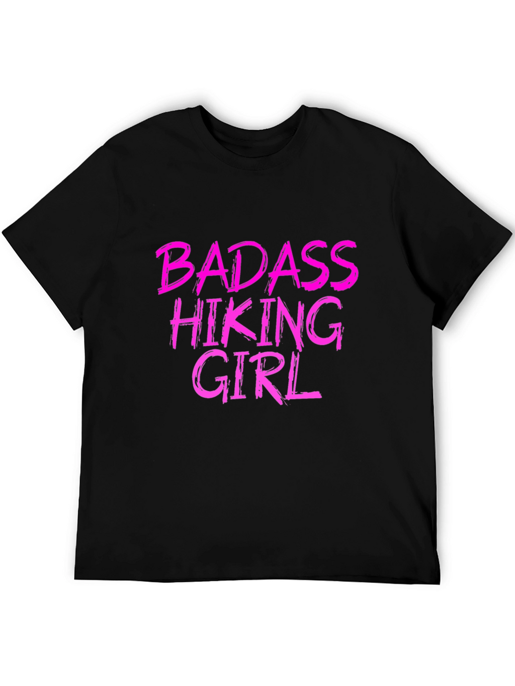 Badass Hiking Girl Black T-Shirt