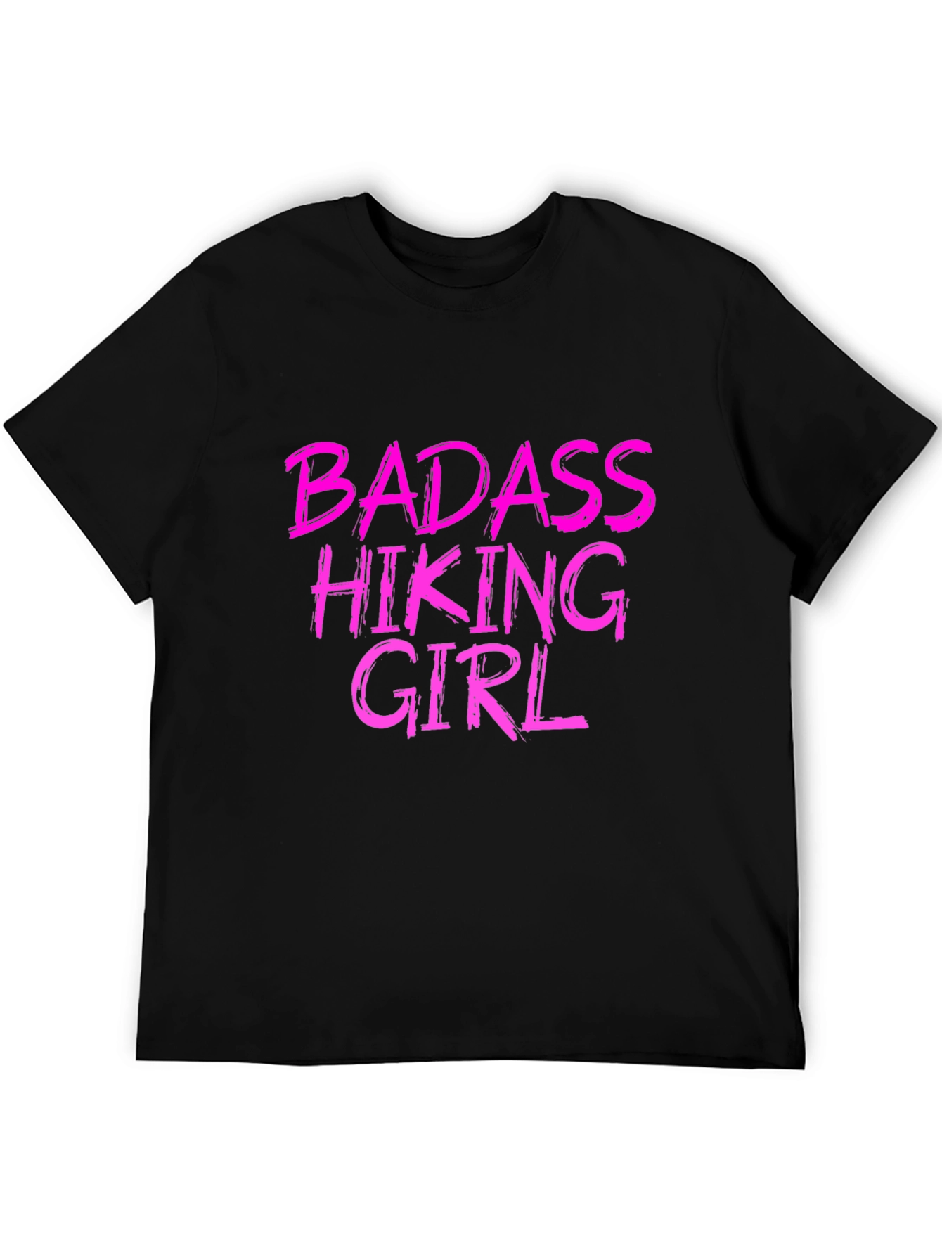 Badass Hiking Girl Black T-Shirt