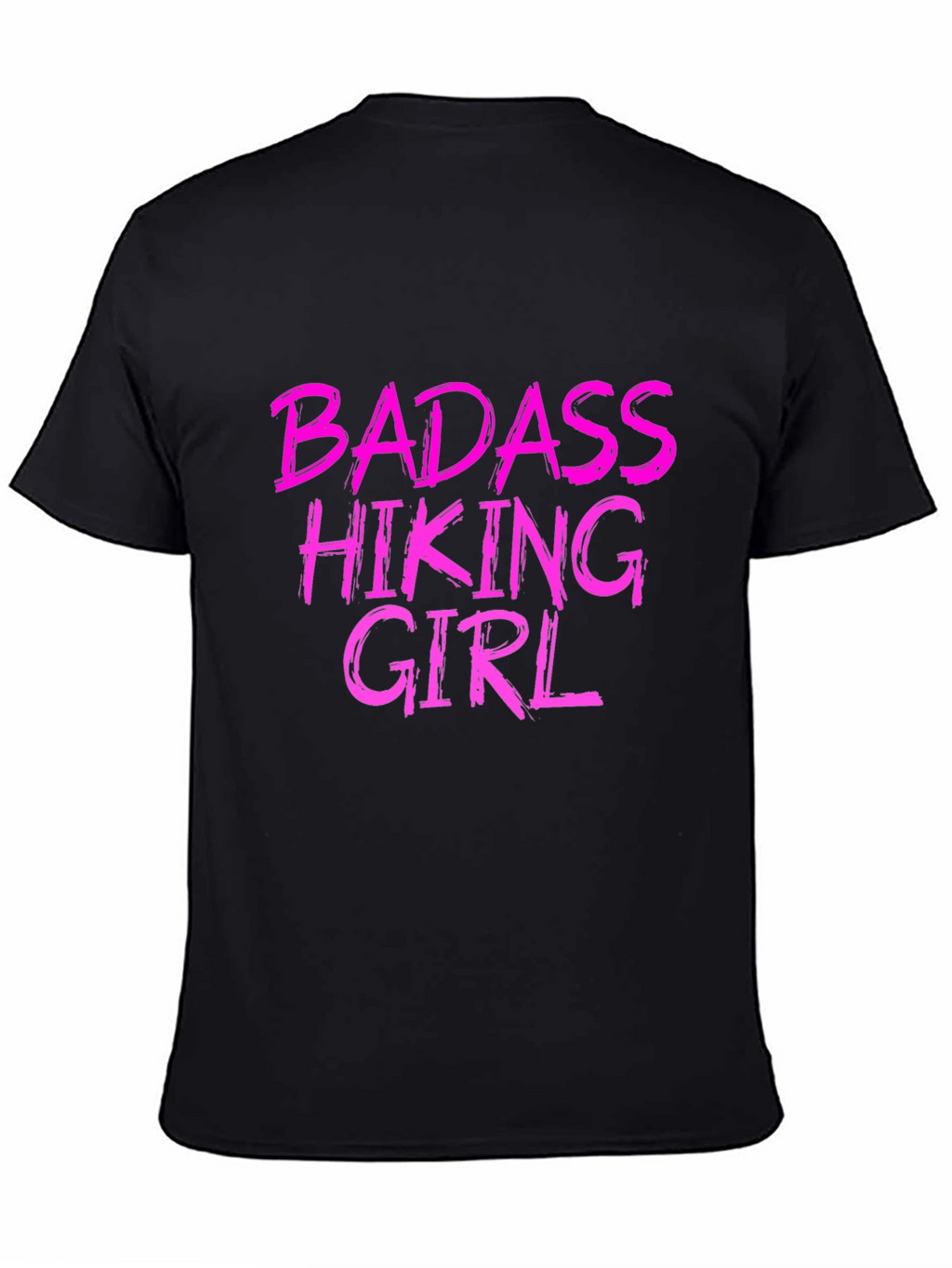 Badass Hiking Girl Black T-Shirt