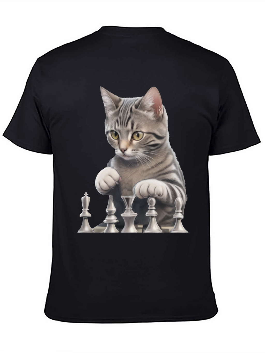 Chess Cat Black T-Shirt