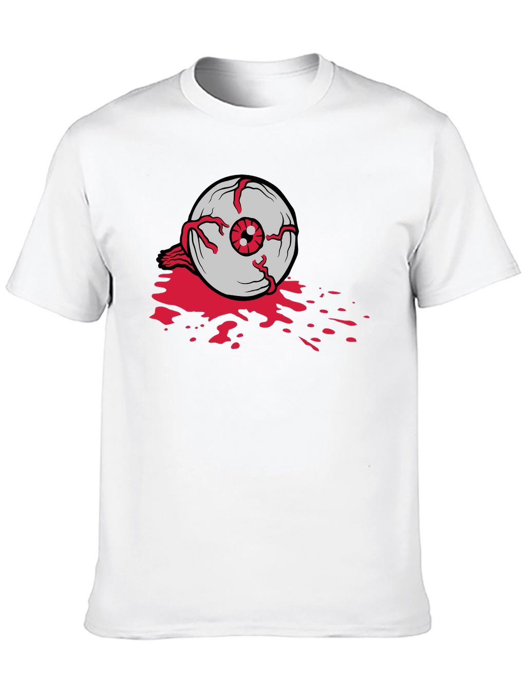 Bloody Eyeball Graphic Tee - Black Cotton Casual Shirt