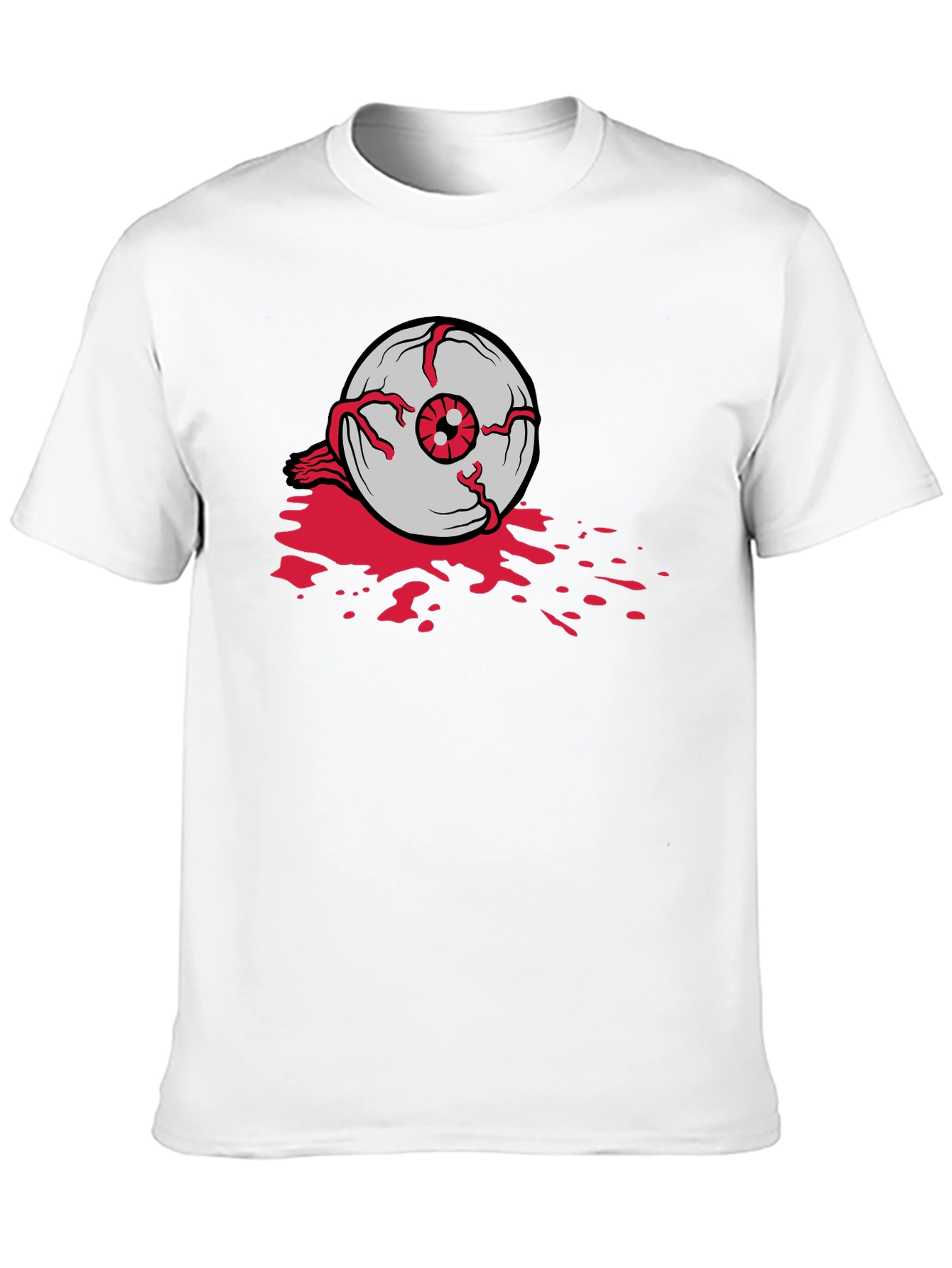 Bloody Eyeball Graphic Tee - Black Cotton Casual Shirt